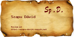 Szapu Dávid névjegykártya