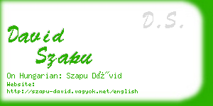 david szapu business card